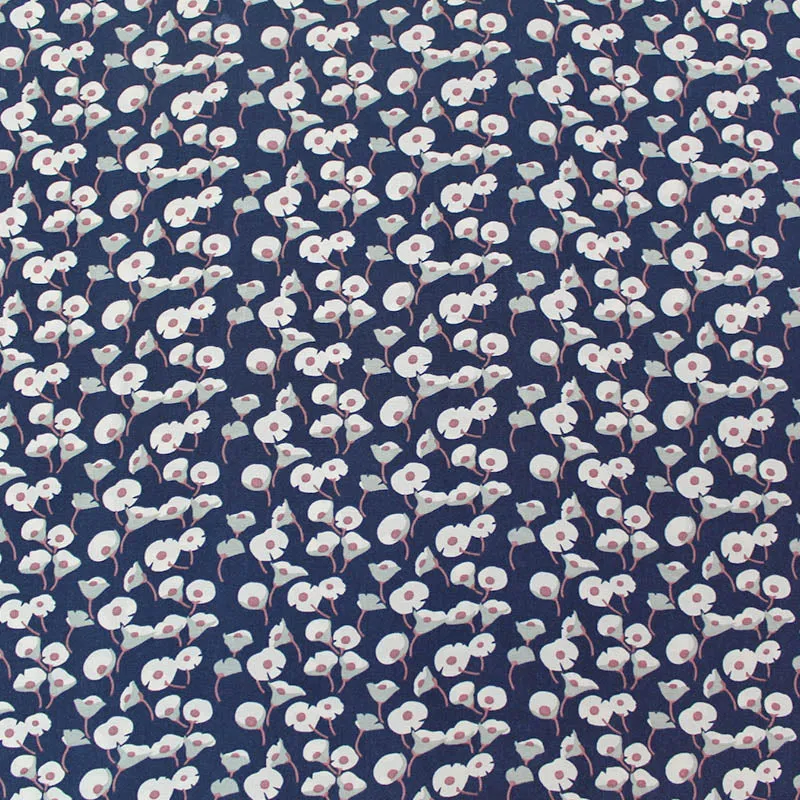 Dressmaking Floral Viscose - Sun Dress - Muted Navy