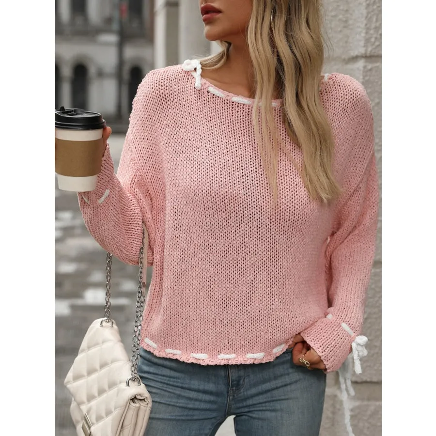 Dropped Shoulder Long Sleeve Sweater