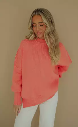 fondest memories sweater - coral