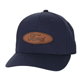 Ford Logo Men's Oval Leather Patch Slideback Hat