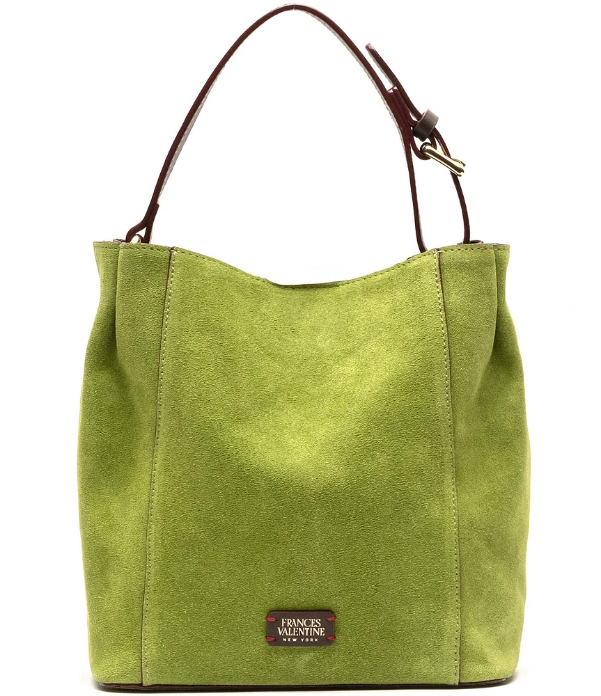 FRANCES VALENTINE Small June Suede Leather Hobo Crossbody Bag