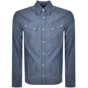 G Star Raw Worker Slim Long Sleeve Shirt Blue