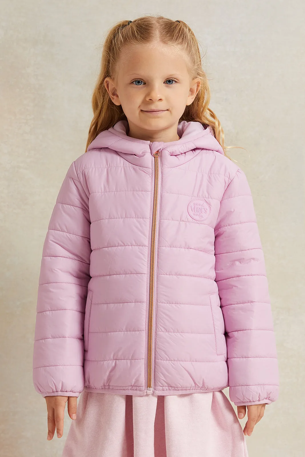 Girls Pink Hooded Jacket