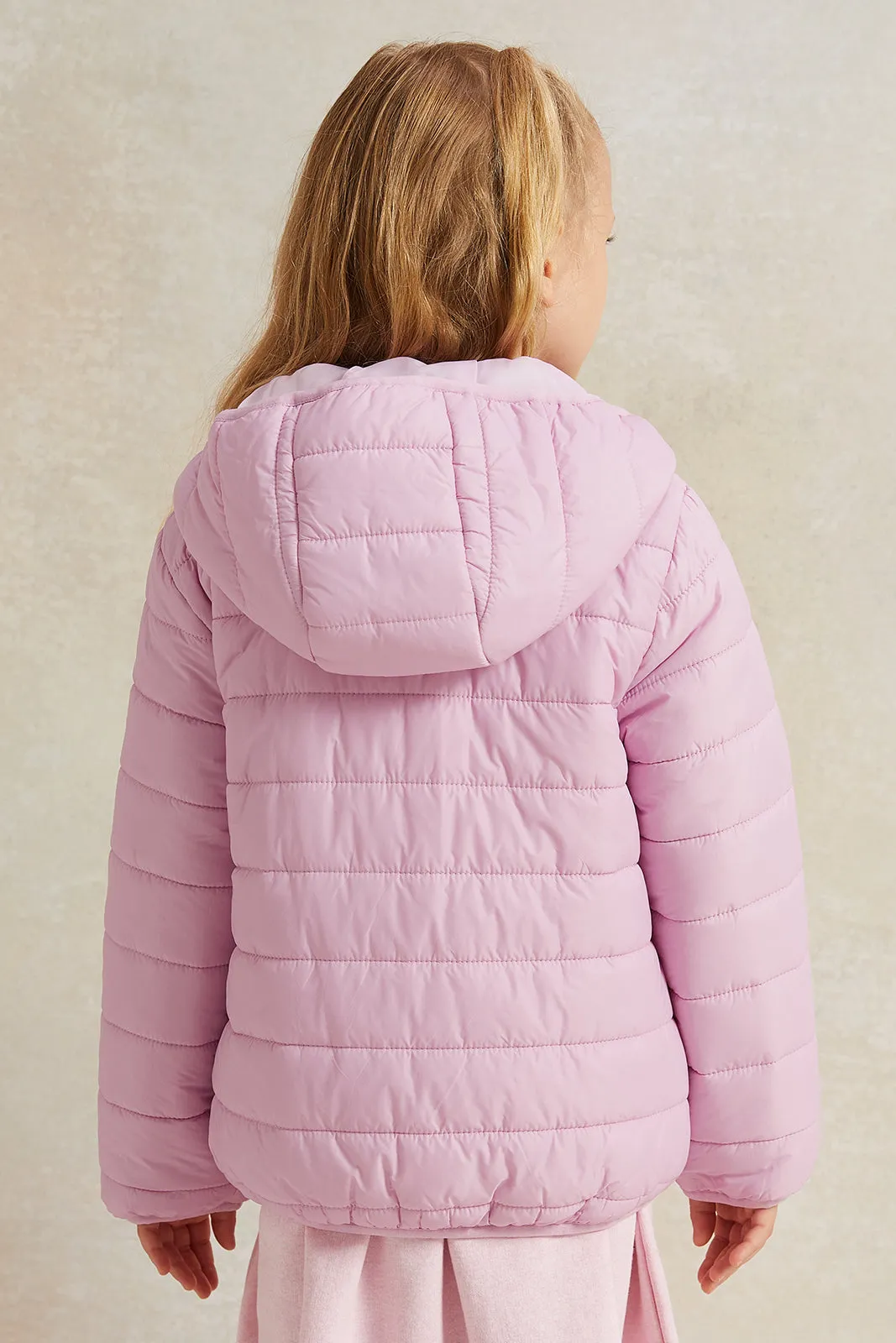 Girls Pink Hooded Jacket