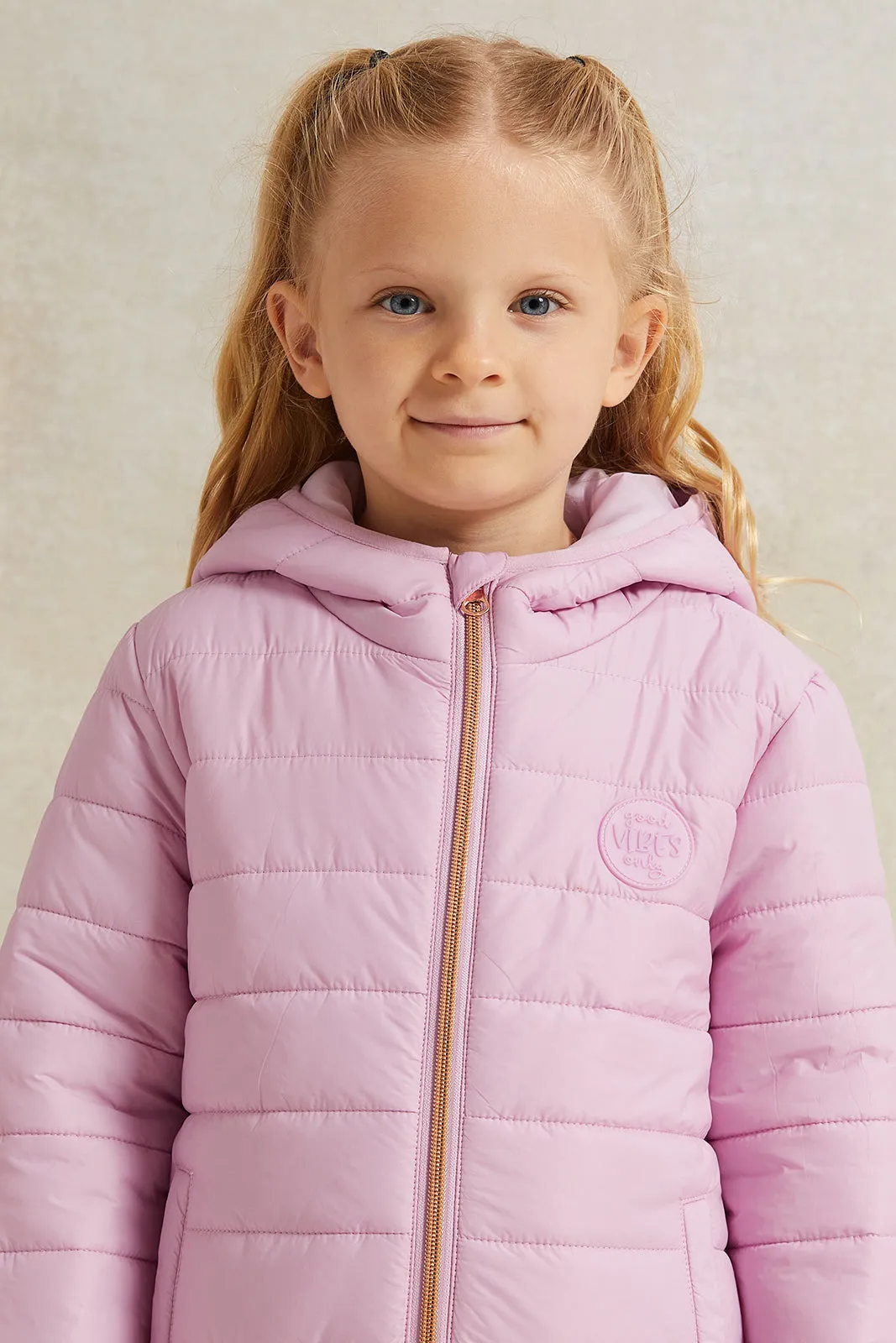 Girls Pink Hooded Jacket