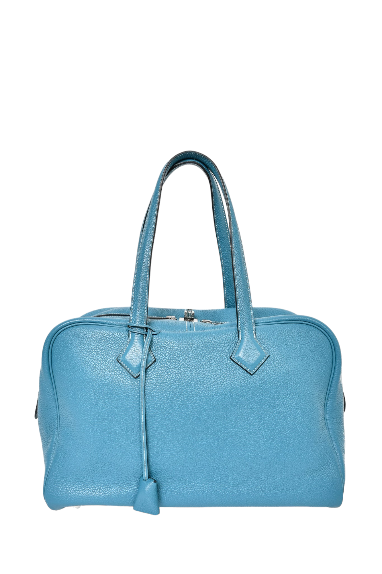 Hermes 2013 Blue Clemence Leather Victoria II Bag