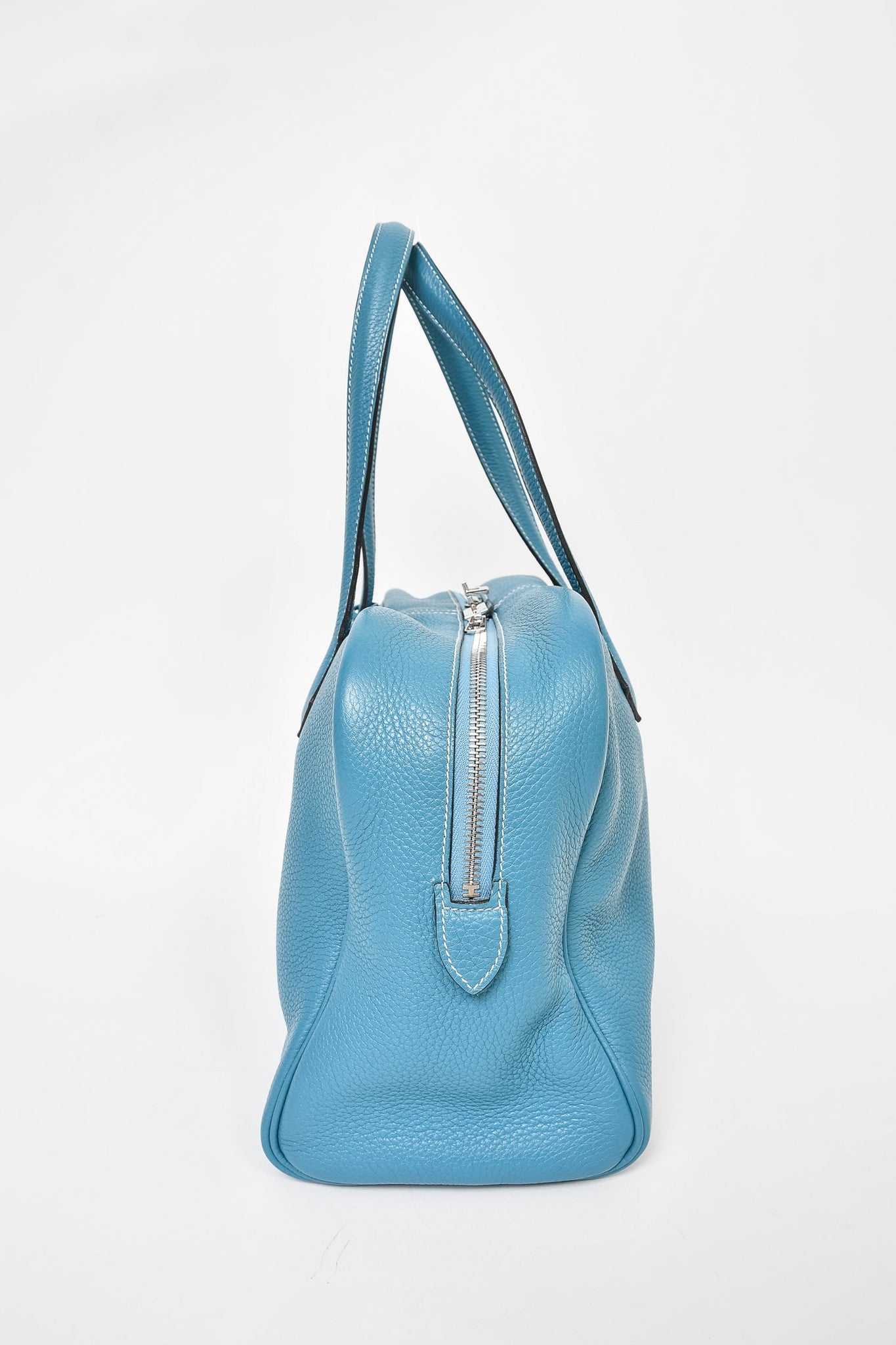 Hermes 2013 Blue Clemence Leather Victoria II Bag