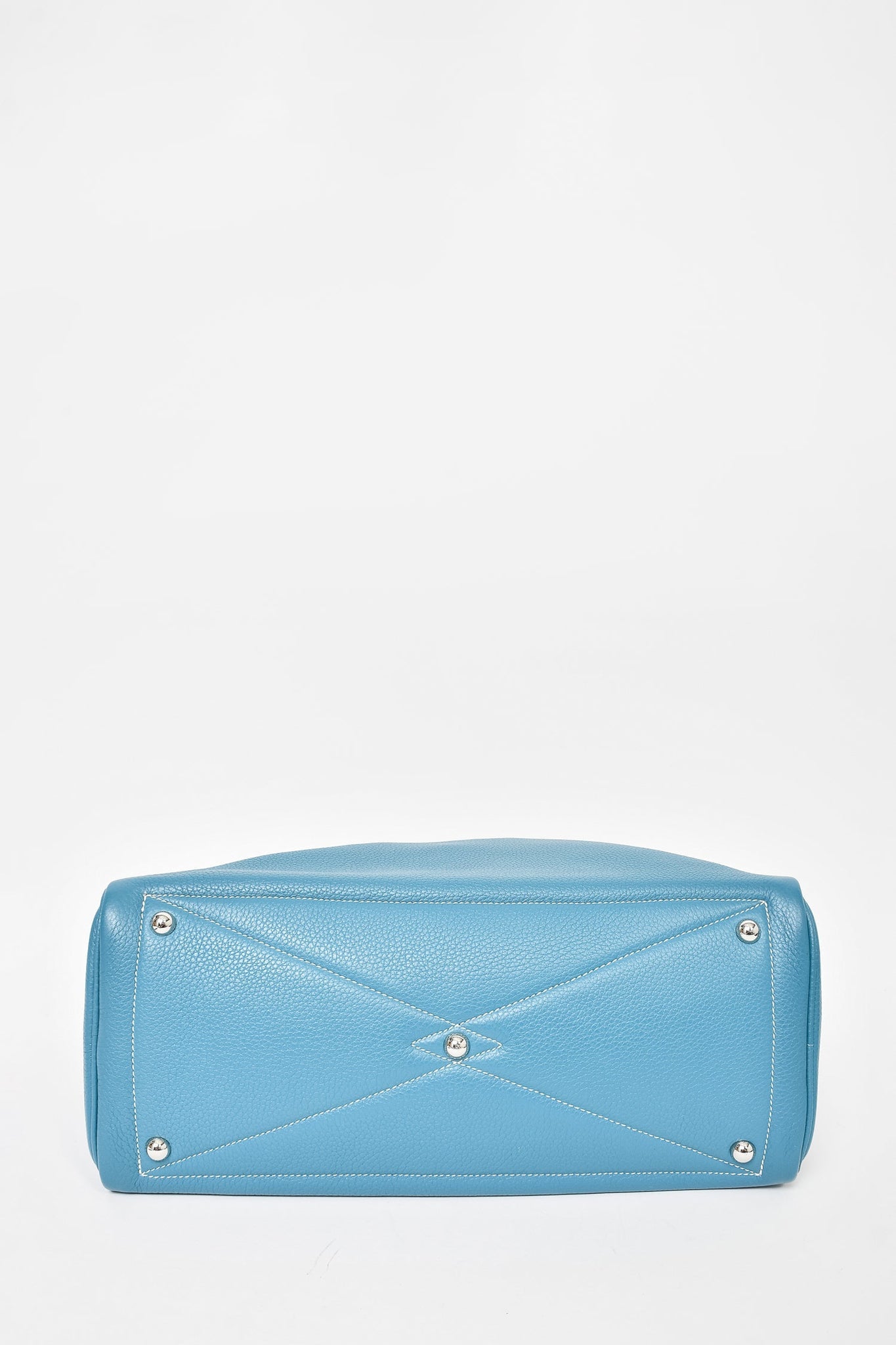 Hermes 2013 Blue Clemence Leather Victoria II Bag