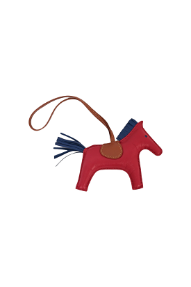 Hermes Burgundy/Brown Leather Horse Soft Bag Charm