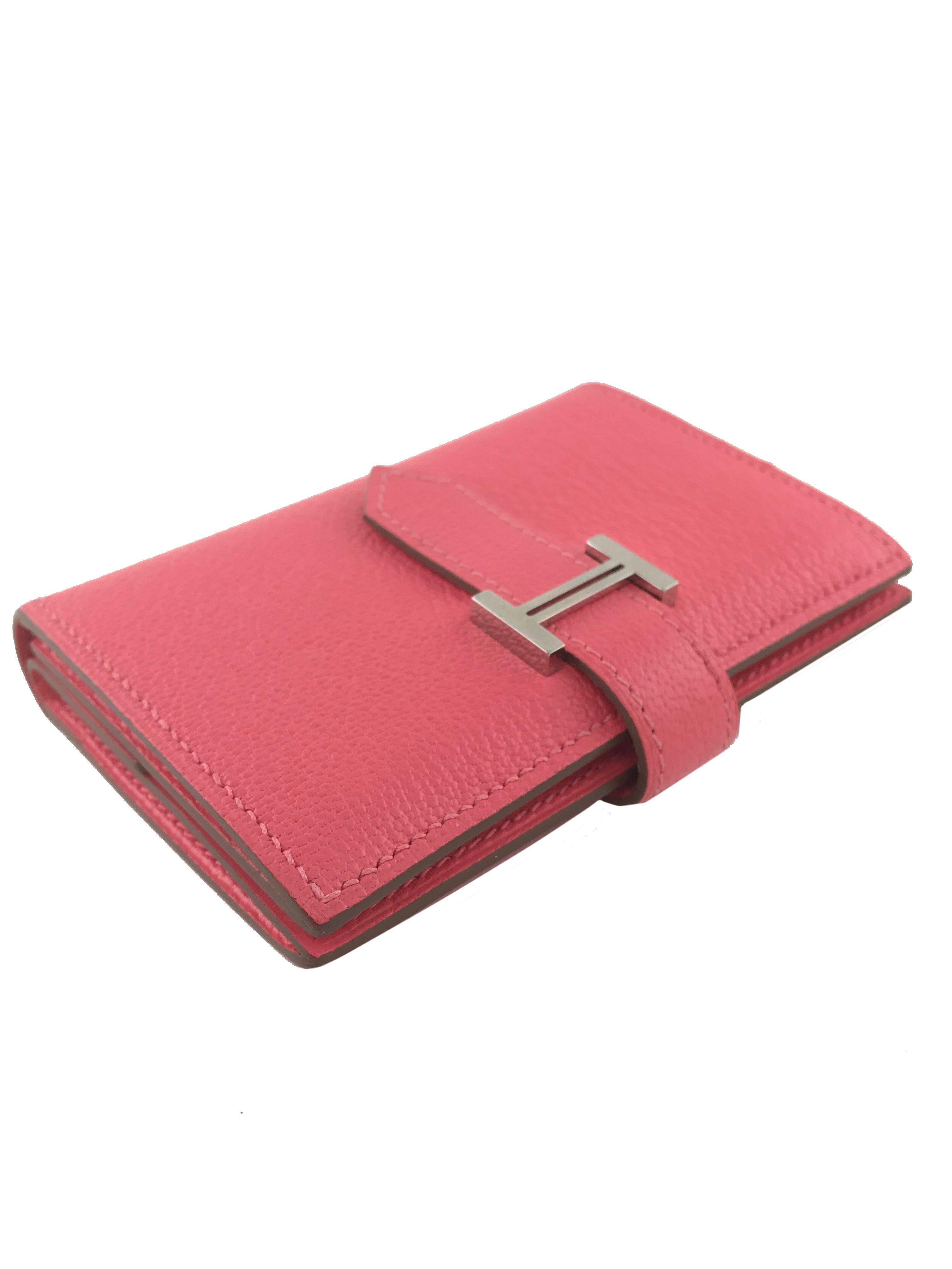 Hermes Chevre Mini Compact Bearn Card Holder Wallet