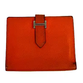 Hermes Orange Bearn Compact Wallet