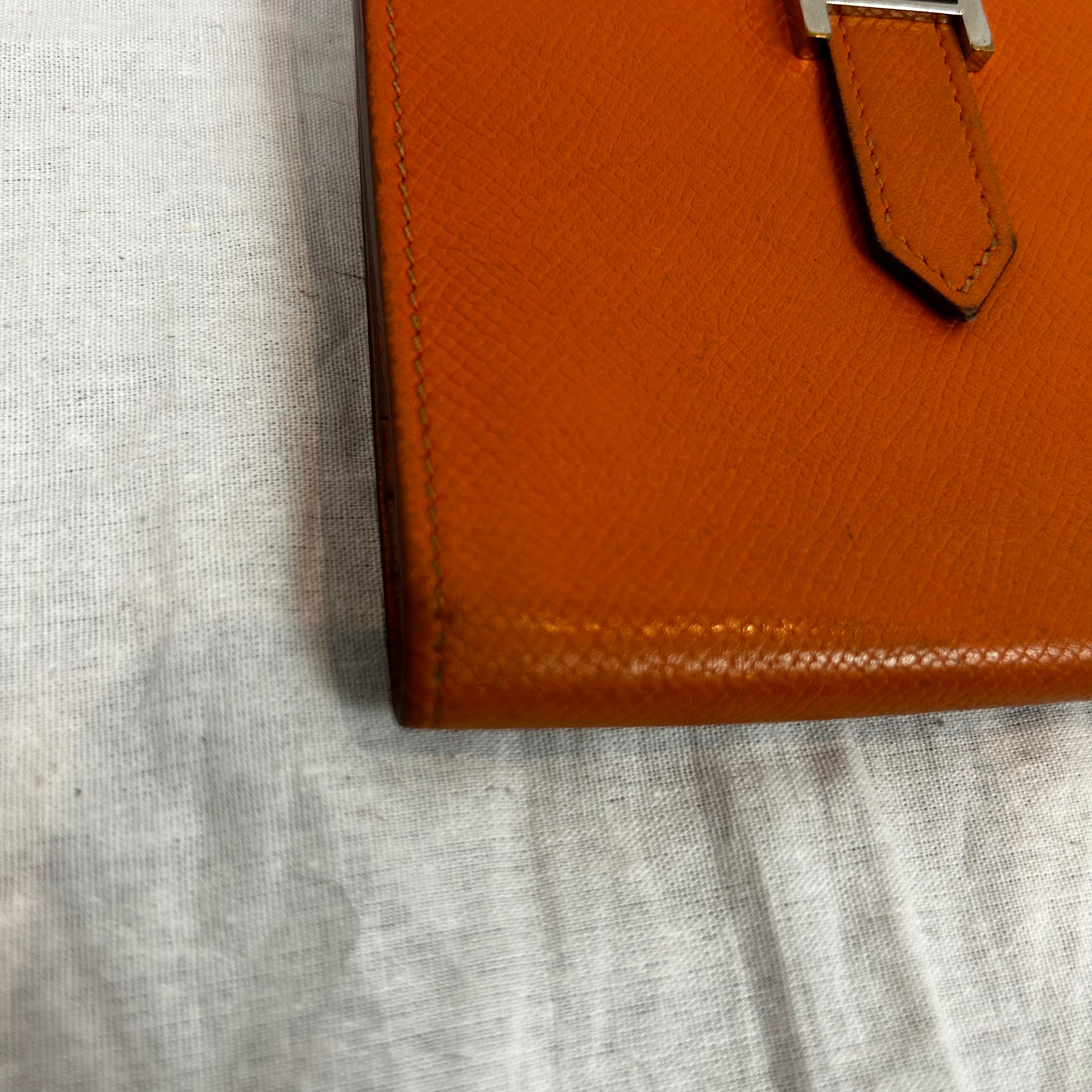 Hermes Orange Bearn Compact Wallet