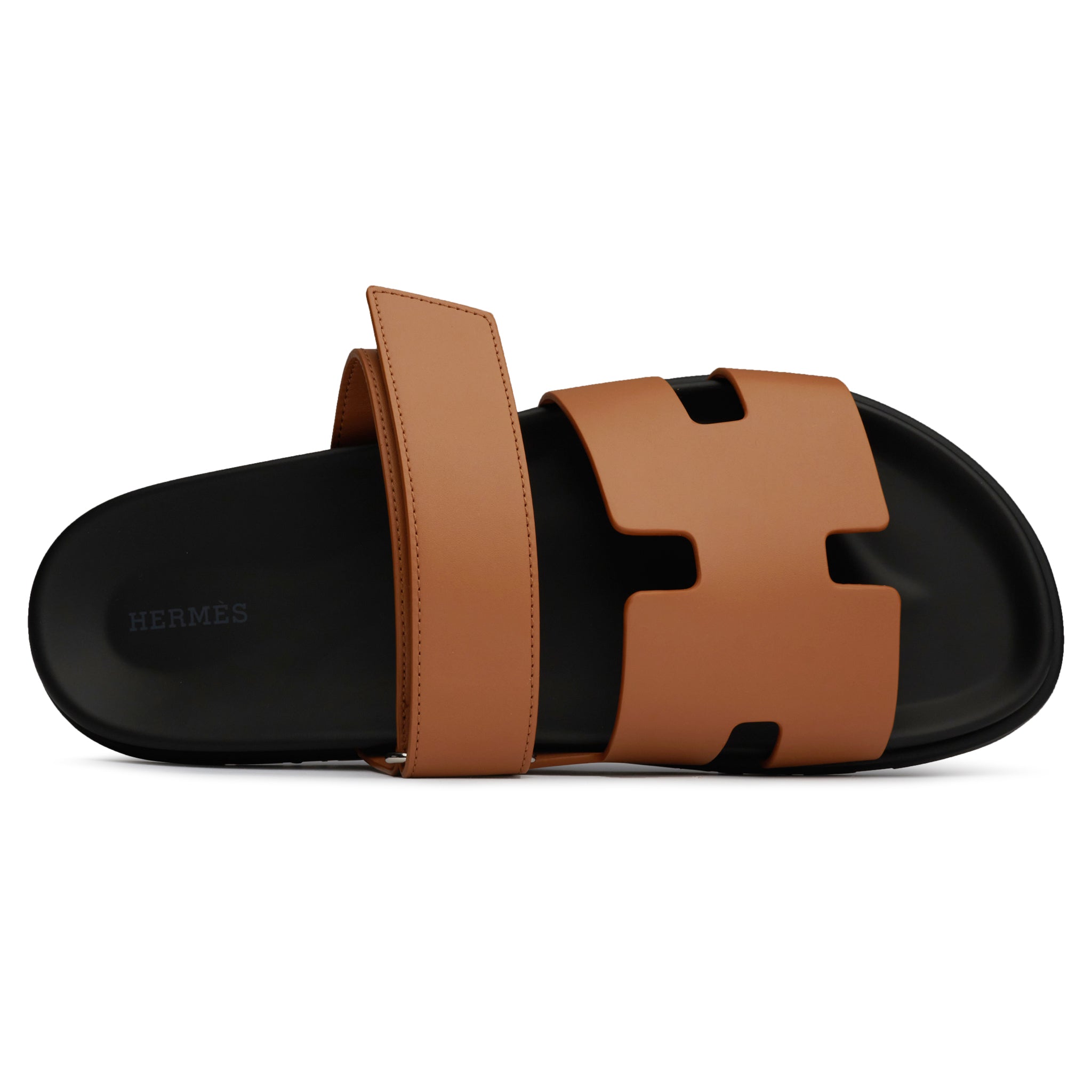 Hermes Paris Chypre Leather Brown Sandal