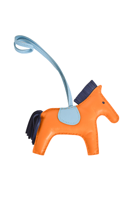 Hermes Yellow/Blue Leather Horse Soft Bag Charm