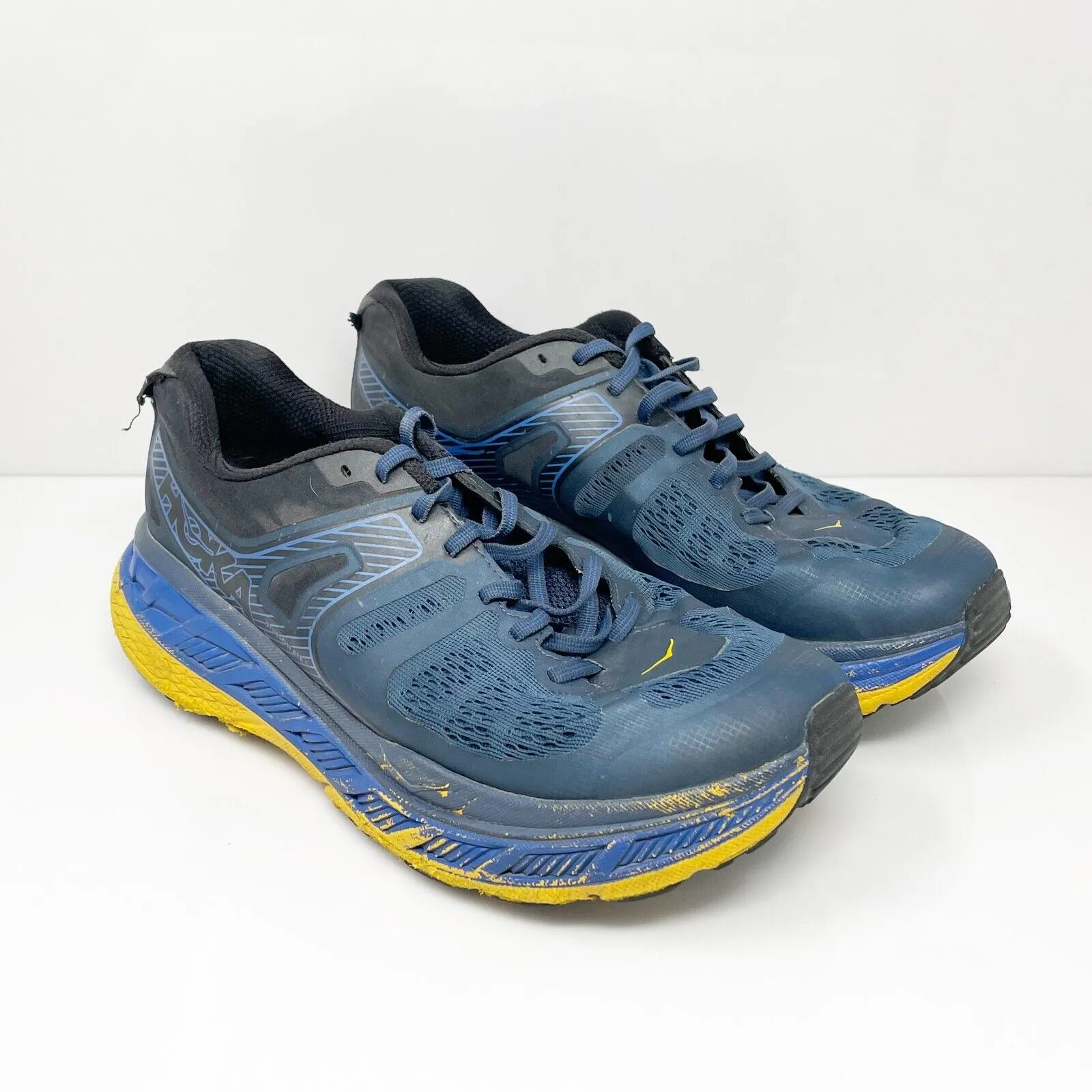 Hoka One One Mens Stinson ATR 5 1099729 MOOG Blue Running Shoes Sneakers Sz 9.5