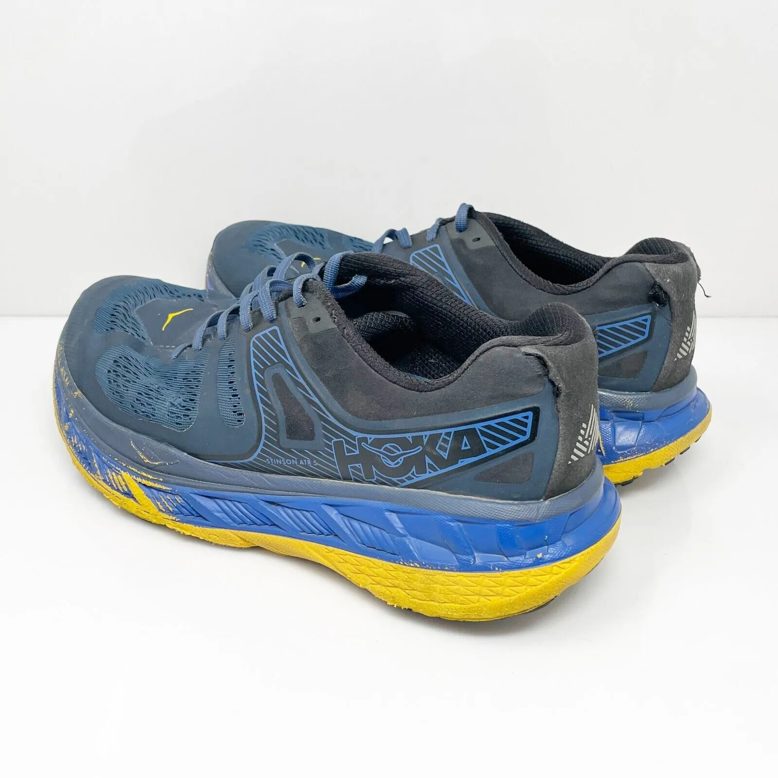 Hoka One One Mens Stinson ATR 5 1099729 MOOG Blue Running Shoes Sneakers Sz 9.5