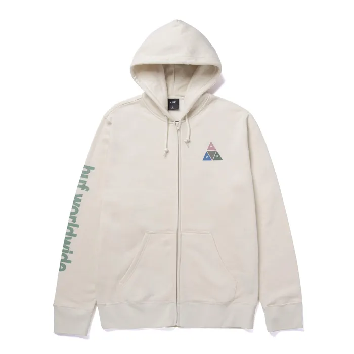 HUF Prism Triple Triangle Full Zip Hoodie Natural