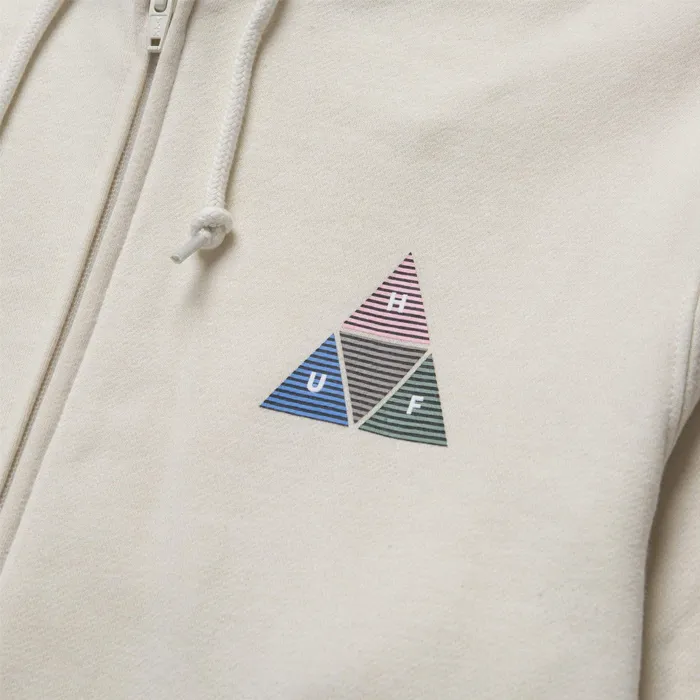 HUF Prism Triple Triangle Full Zip Hoodie Natural