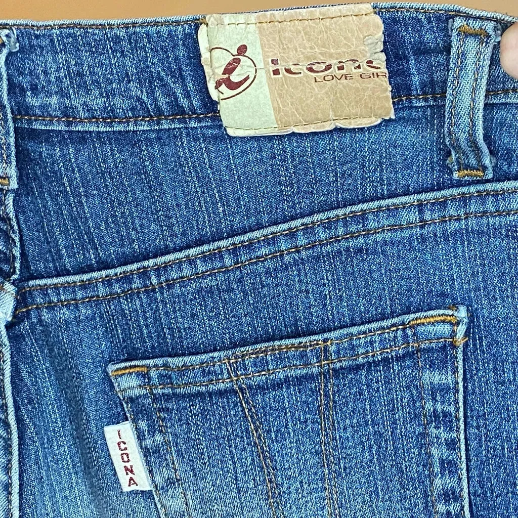 Iconic Flared Jeans - 28W UK 8 Blue Cotton Blend