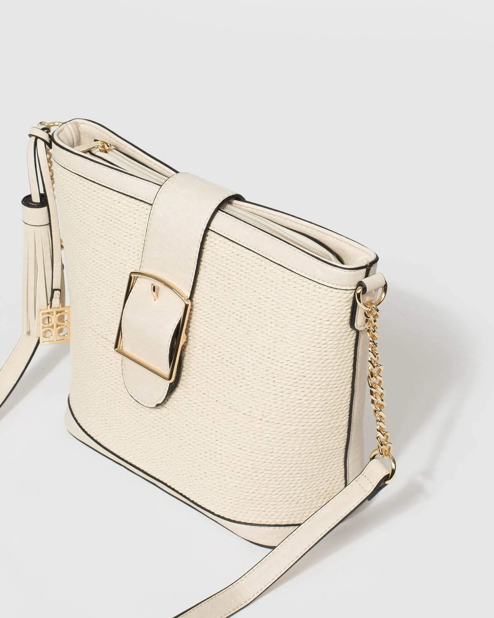 Ivory Camilla Tassel Crossbody Bag