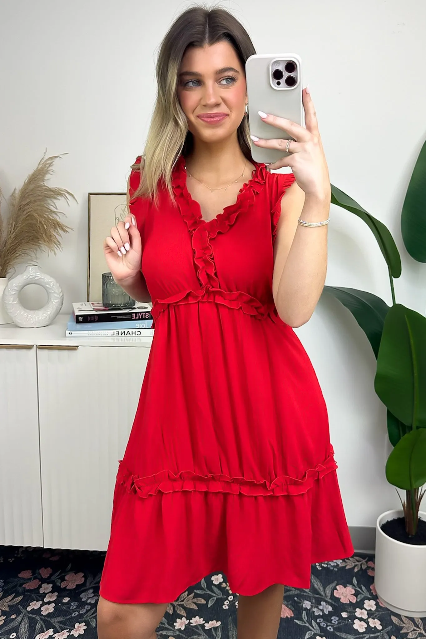 Joannie V-Neck Ruffle Tiered Dress - FINAL SALE