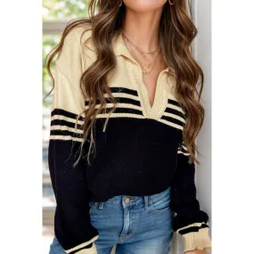 Johnny Collar Long Sleeve Sweater