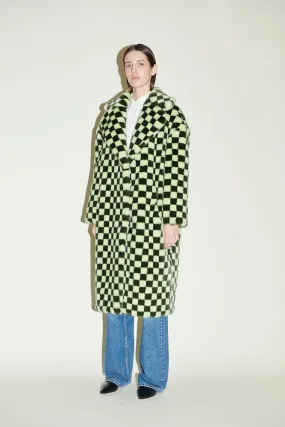 KATIE COAT GREEN CHECKERBOARD