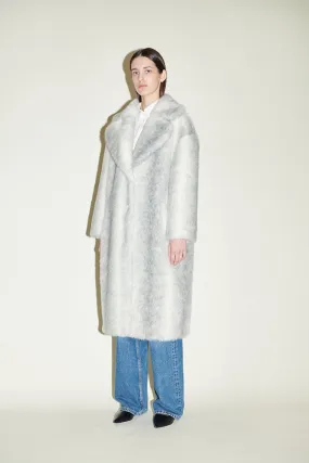 KATIE COAT GREY MINK STRIPE