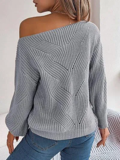 Kayla Openwork Long Sleeve Sweater