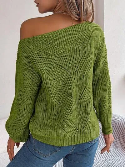 Kayla Openwork Long Sleeve Sweater