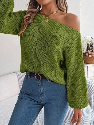 Kayla Openwork Long Sleeve Sweater