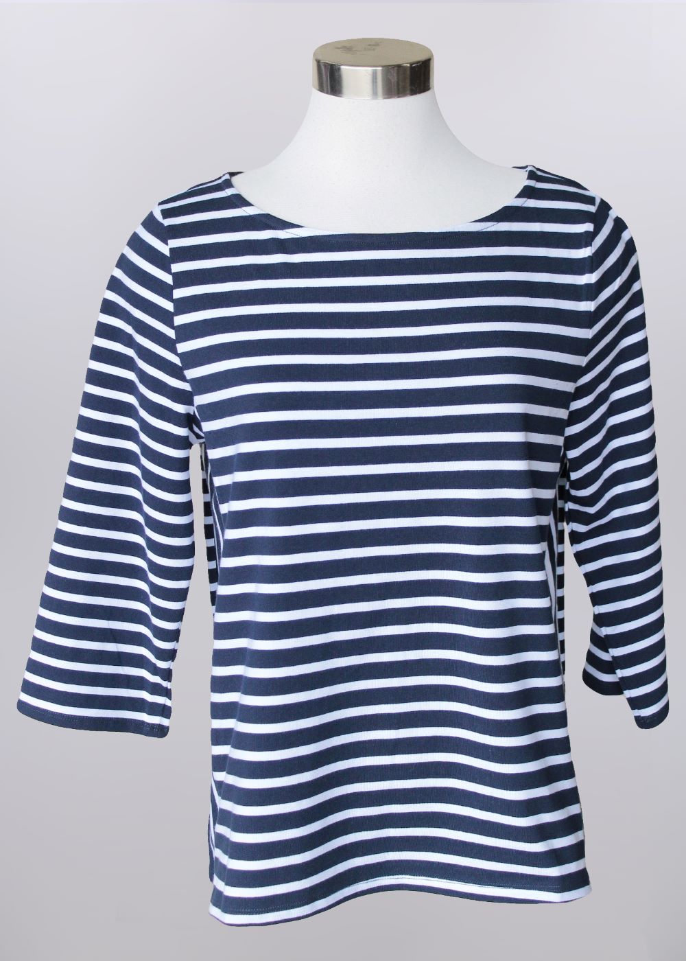 'Keren Hart' Women's Stripe Knit Top - Navy