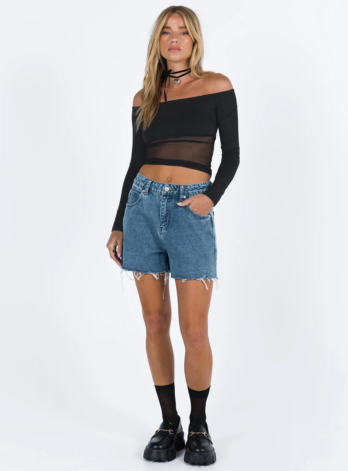 Laurena Denim Shorts Dark Wash