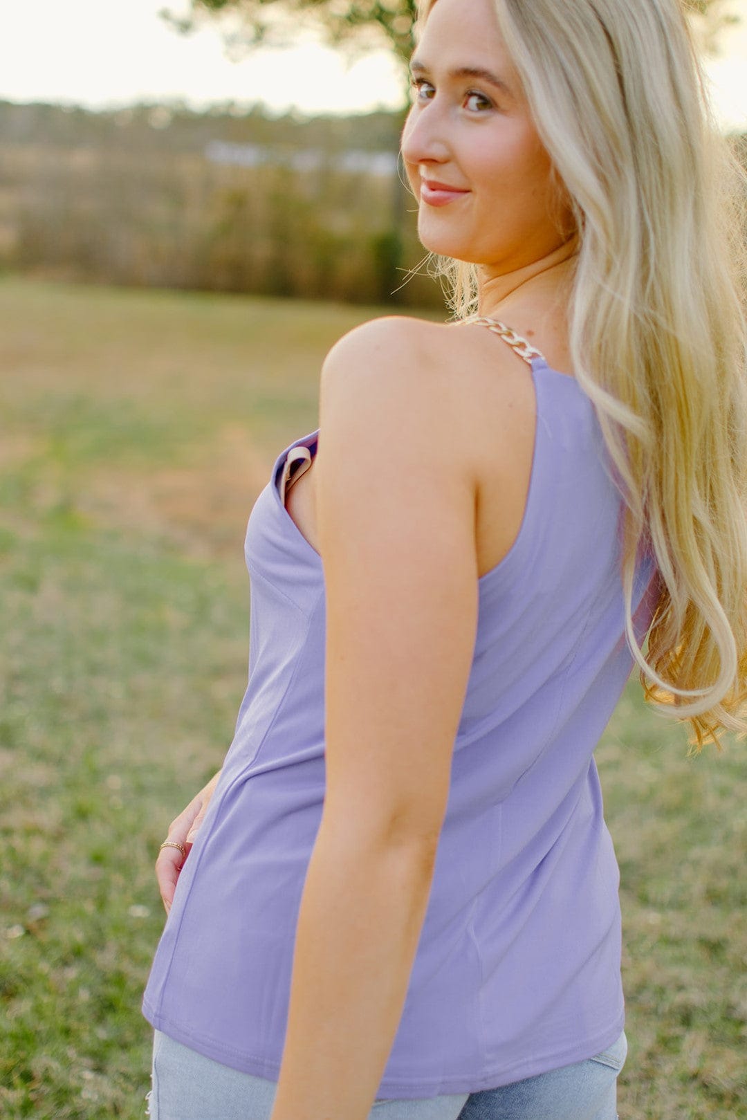 Lavender Chain Link Tank Top