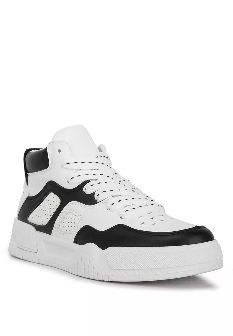 London Rag Black White Ankle Length Sneakers