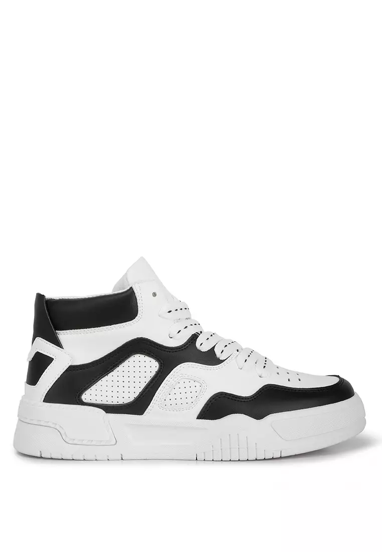 London Rag Black White Ankle Length Sneakers