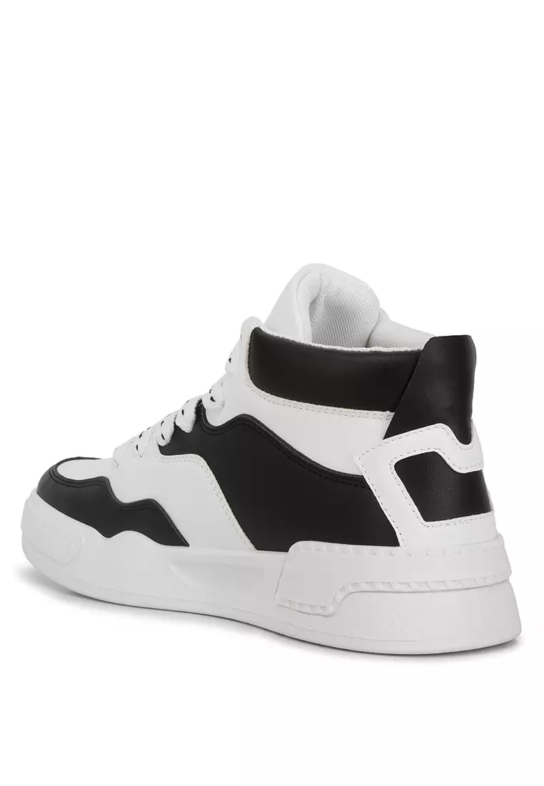 London Rag Black White Ankle Length Sneakers