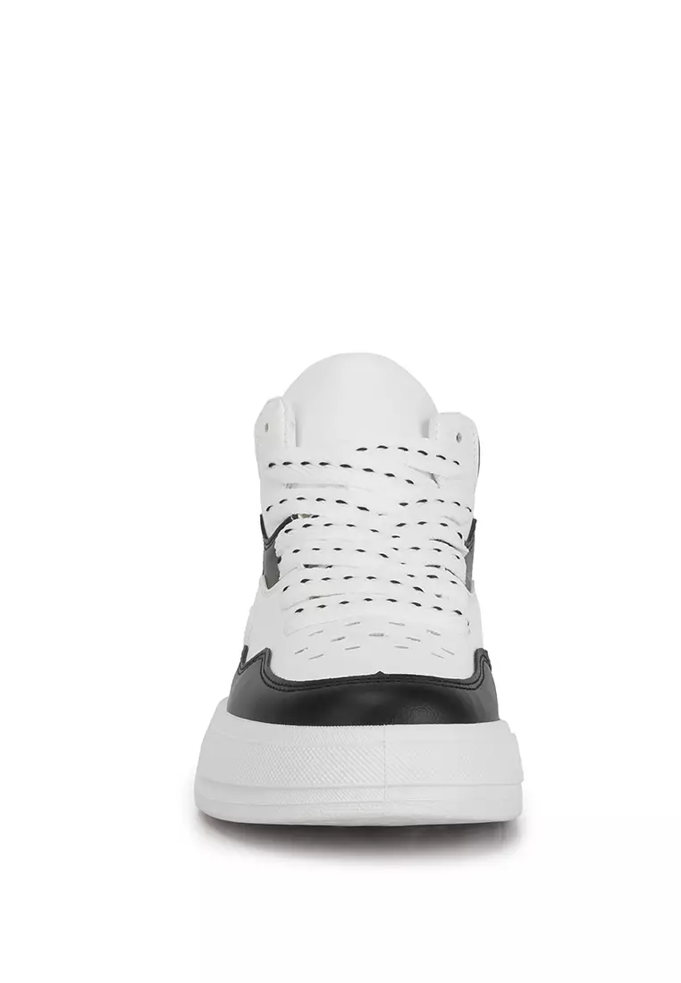 London Rag Black White Ankle Length Sneakers