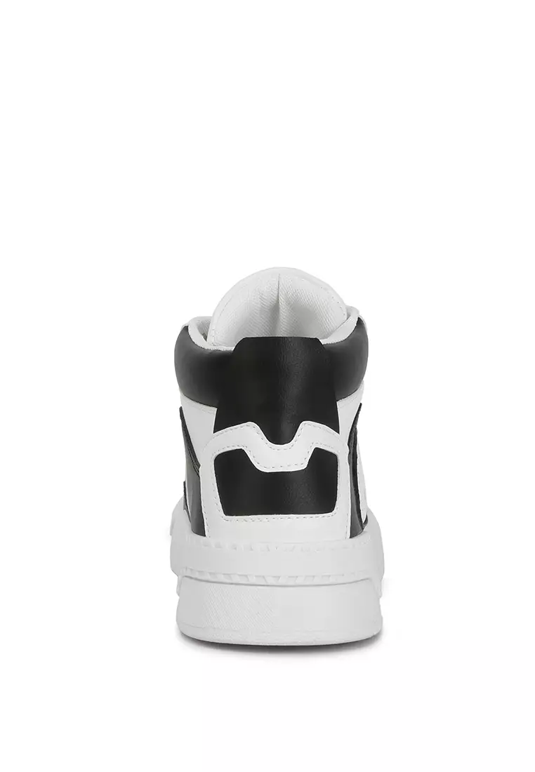 London Rag Black White Ankle Length Sneakers