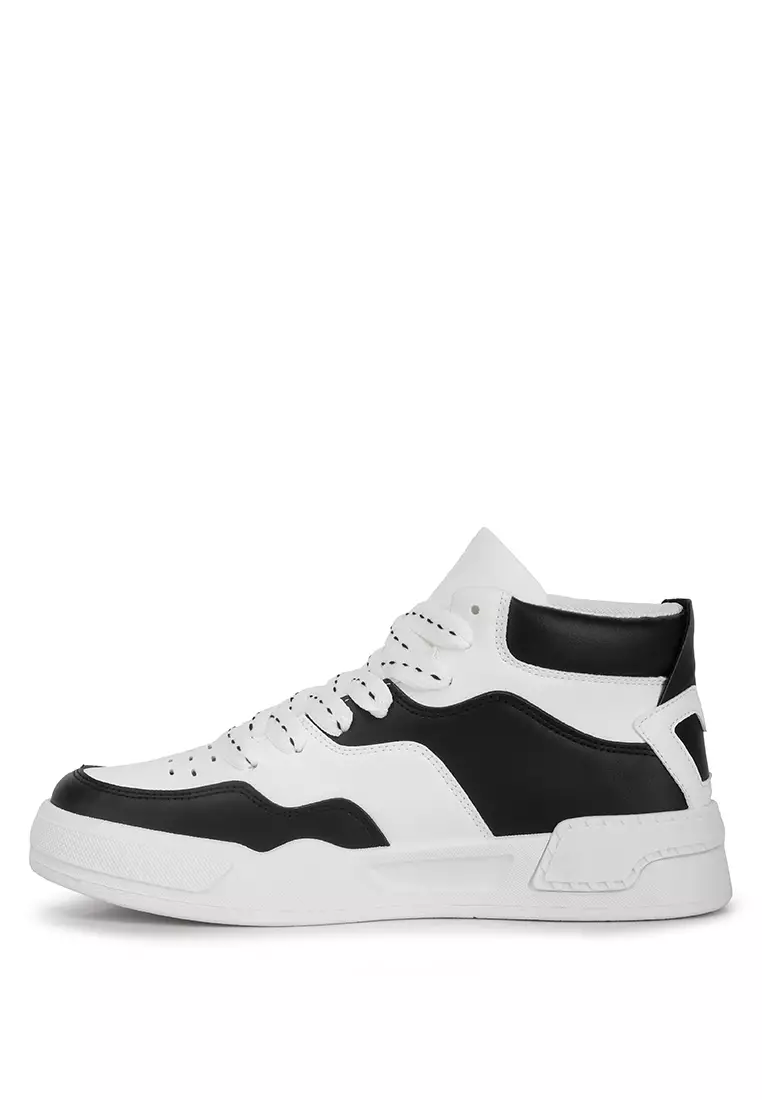 London Rag Black White Ankle Length Sneakers