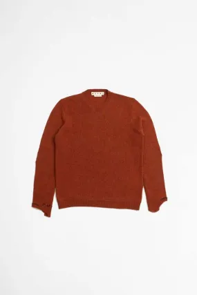 Long-Sleeved Crewneck Sweater - Brick