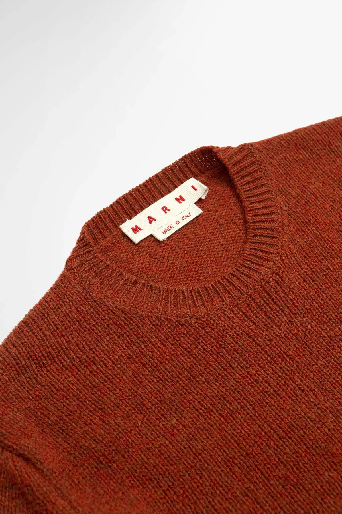 Long-Sleeved Crewneck Sweater - Brick