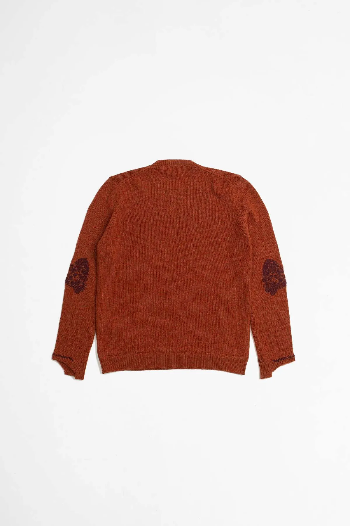 Long-Sleeved Crewneck Sweater - Brick