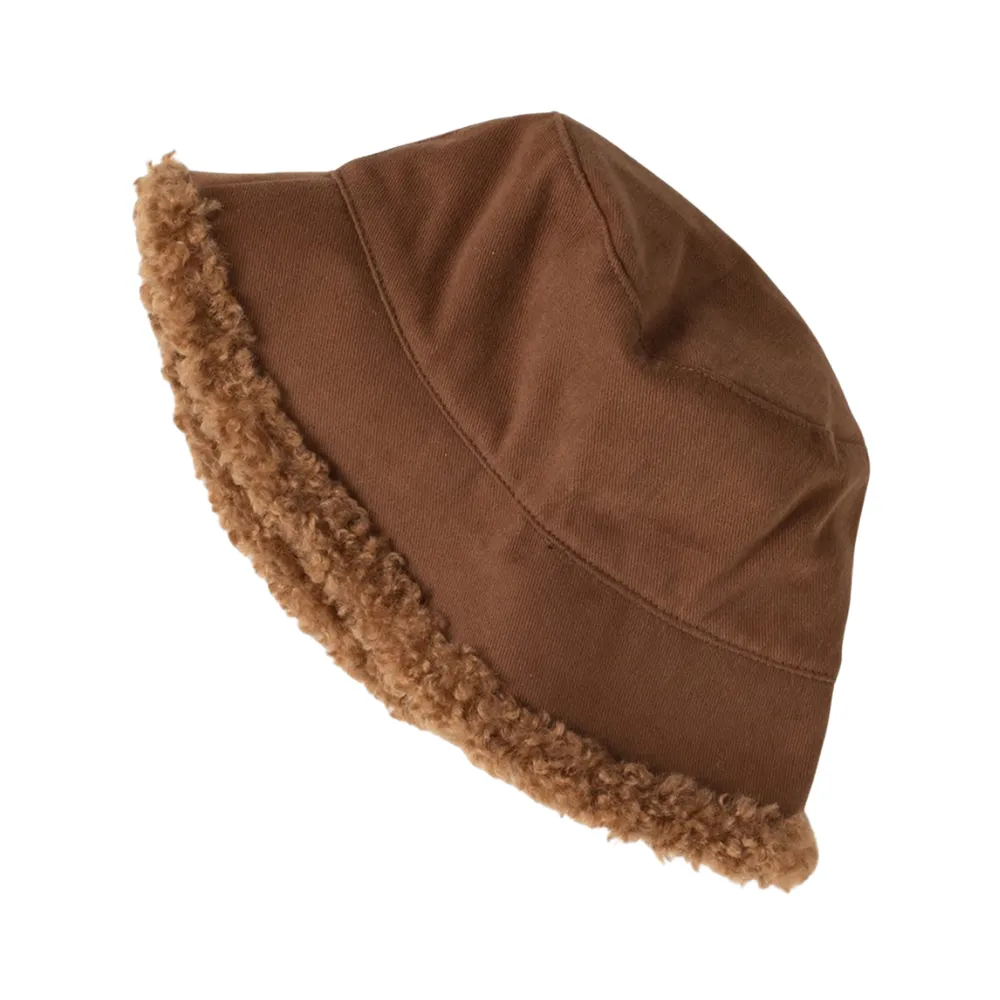 Look by M Fuzzy Reversible Bucket Camel Hat (Women's)