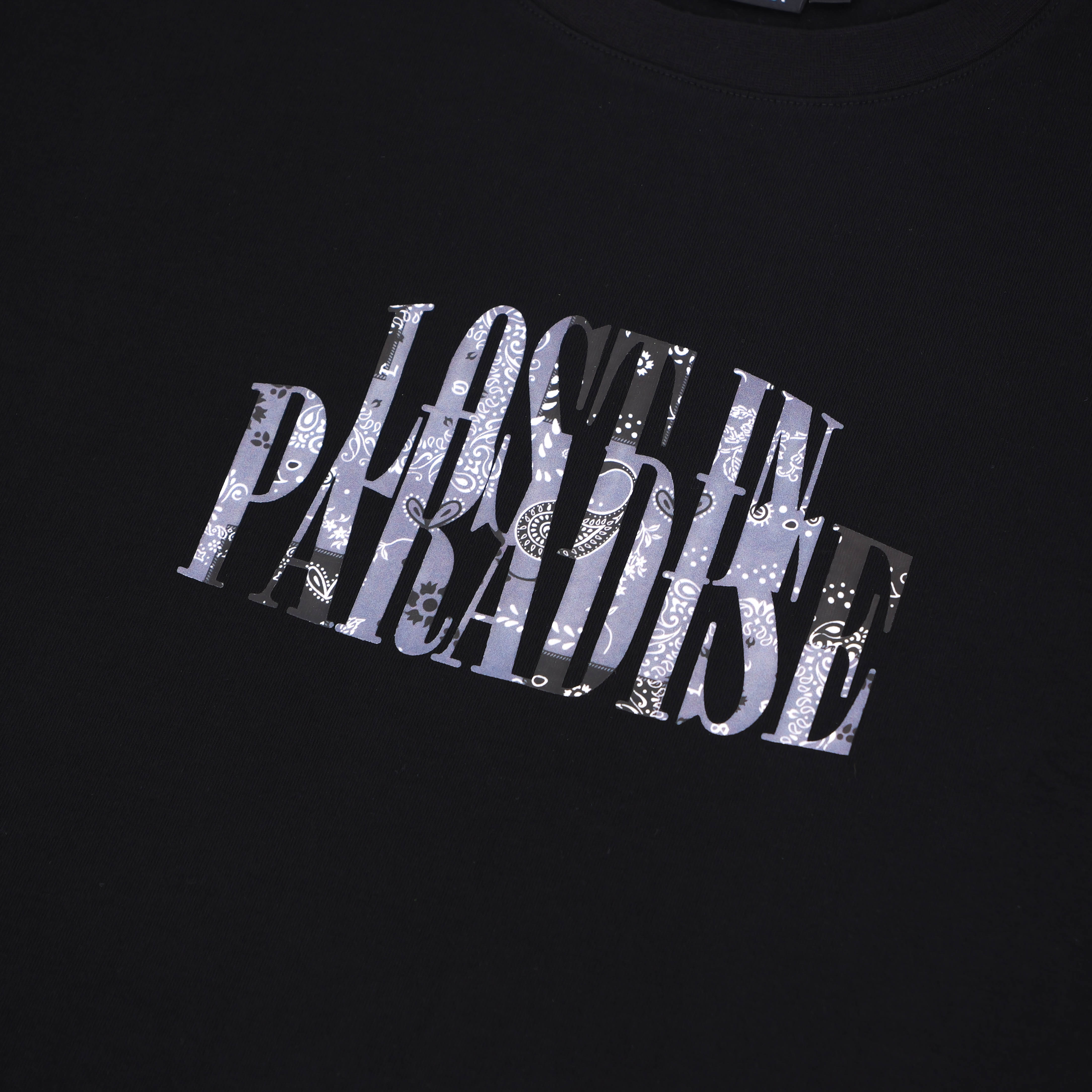 LOST IN PARADISE BLACK PAISLEY TEE