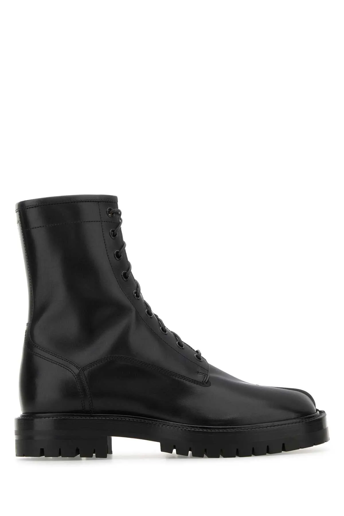 Maison Margiela Black Leather Tabi Ankle Boots