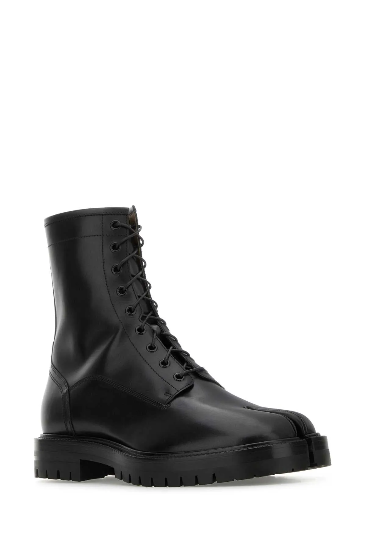 Maison Margiela Black Leather Tabi Ankle Boots