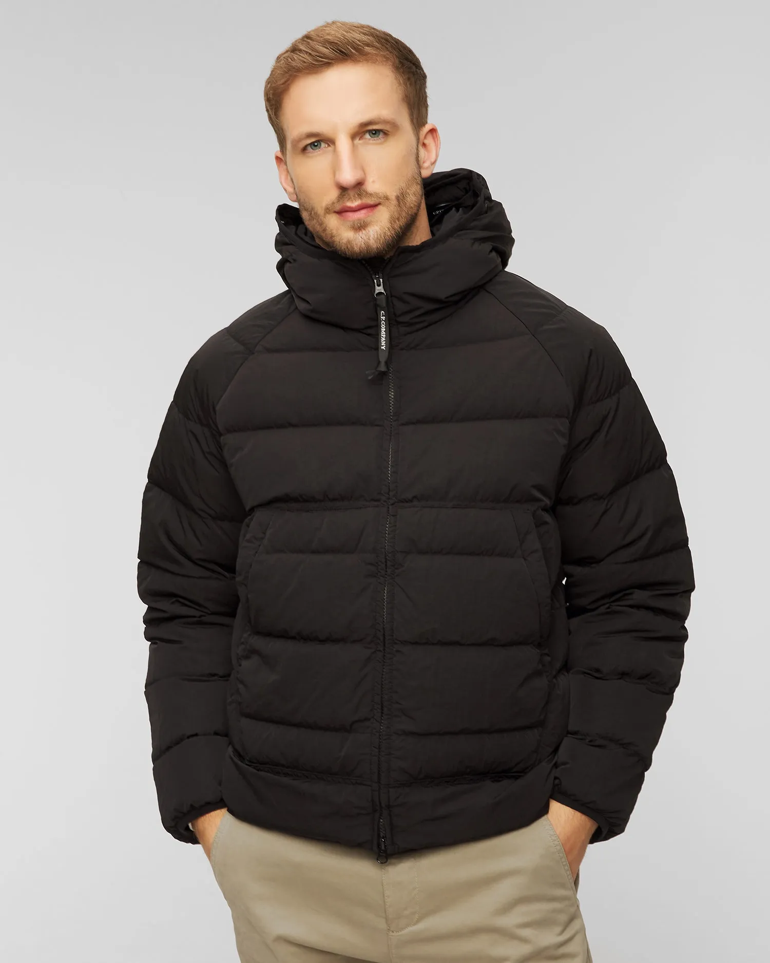 Men's black down jacket by C.P. Company 15cmow027a006369g-999