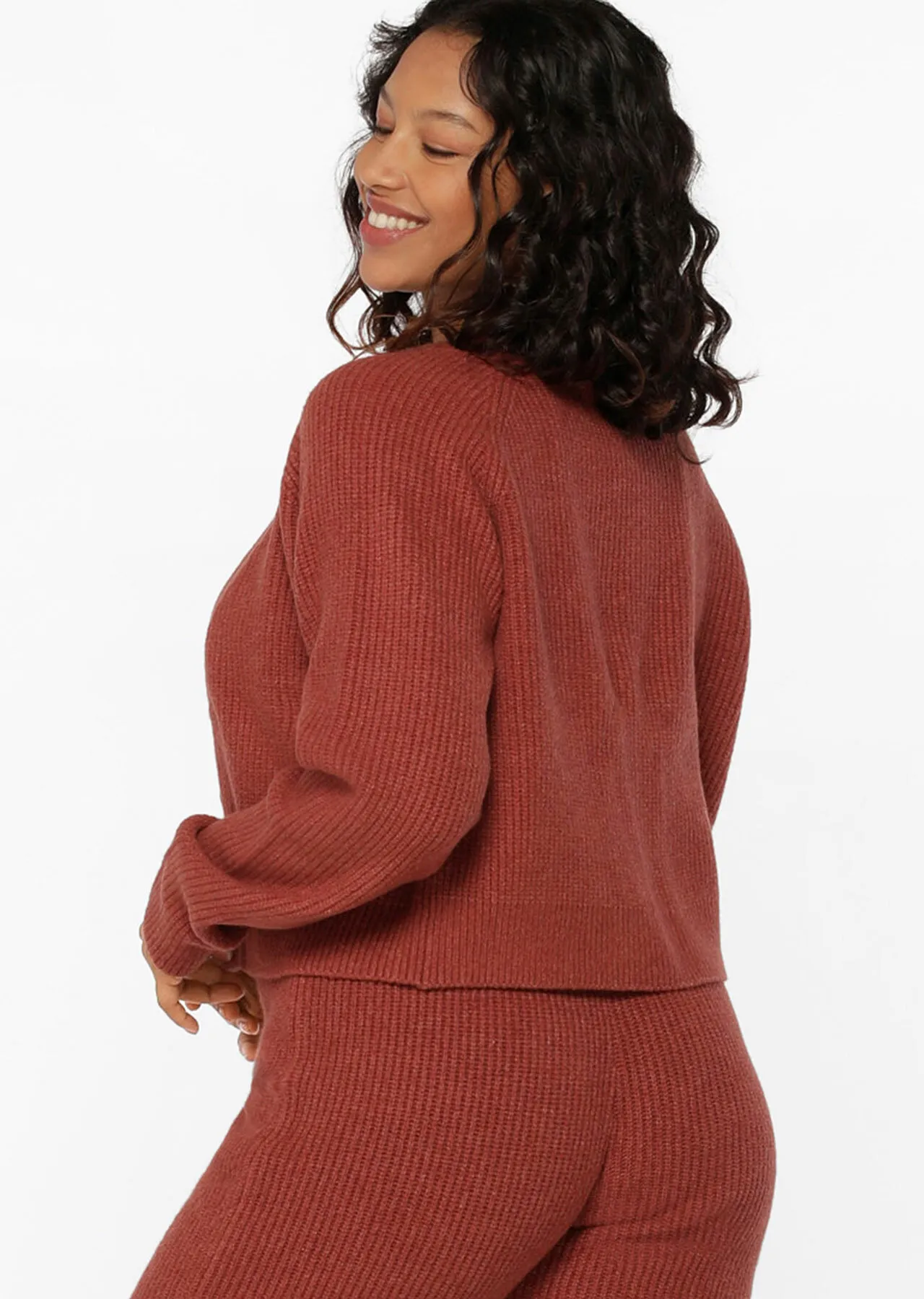 Merino Blend Knit Cardi | Brown | Long Sleeve | Lorna Jane Australia