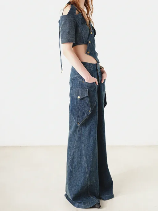 Mid-low Waist Washed Loose Jeans